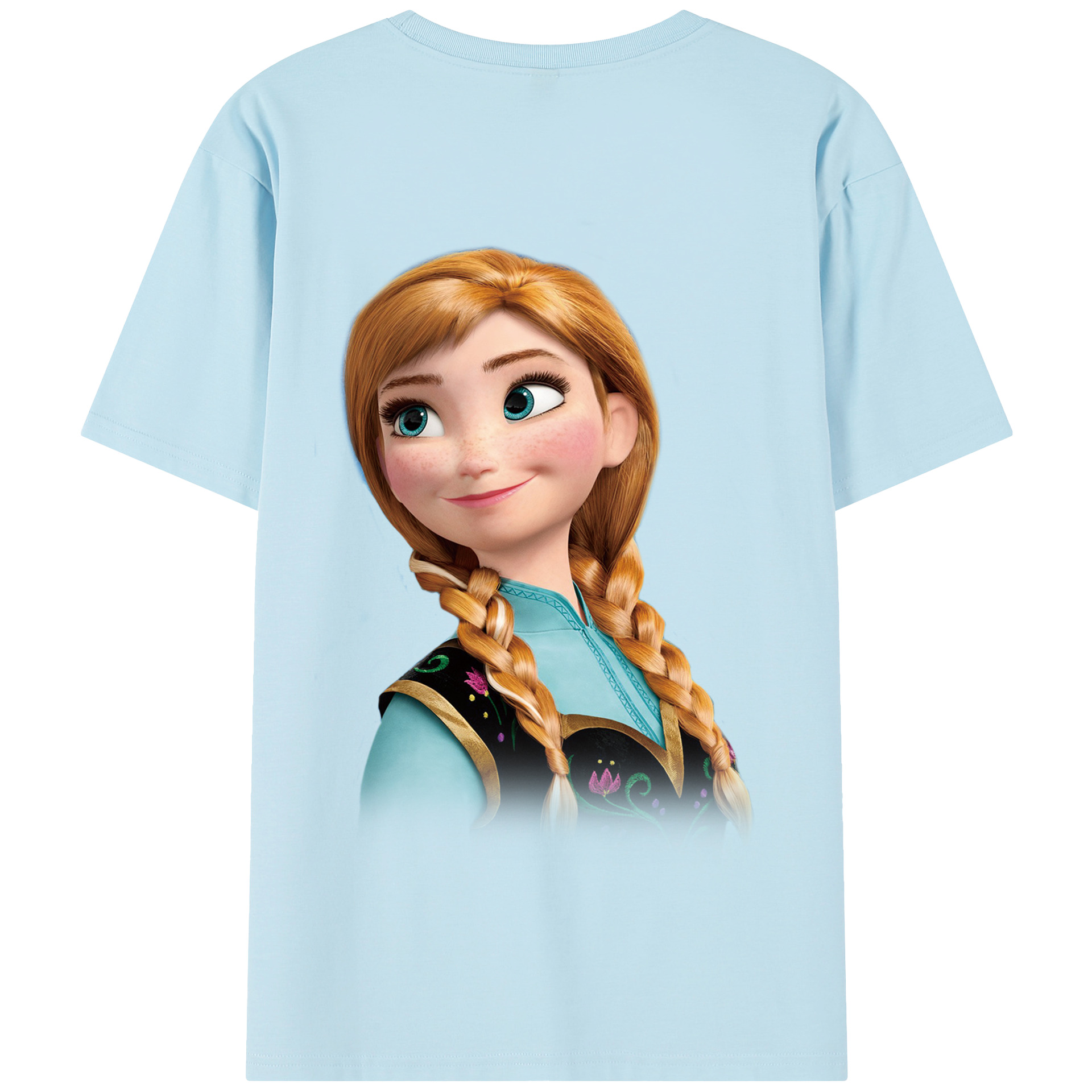（画像用） アナと雪の女王 アンナ エルサ Frozen Anna Elsa 綿100％半袖Tシャツ（背面プリント）